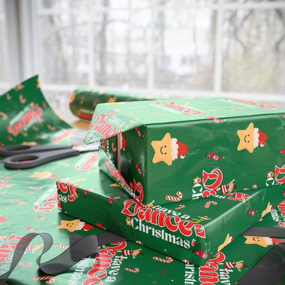 “Have a Dancey Christmas” Wrapping Paper – Festive Holiday Dance Gift Wrap with Ballet & Dance-Themed Design, Perfect for Dancers and Studios