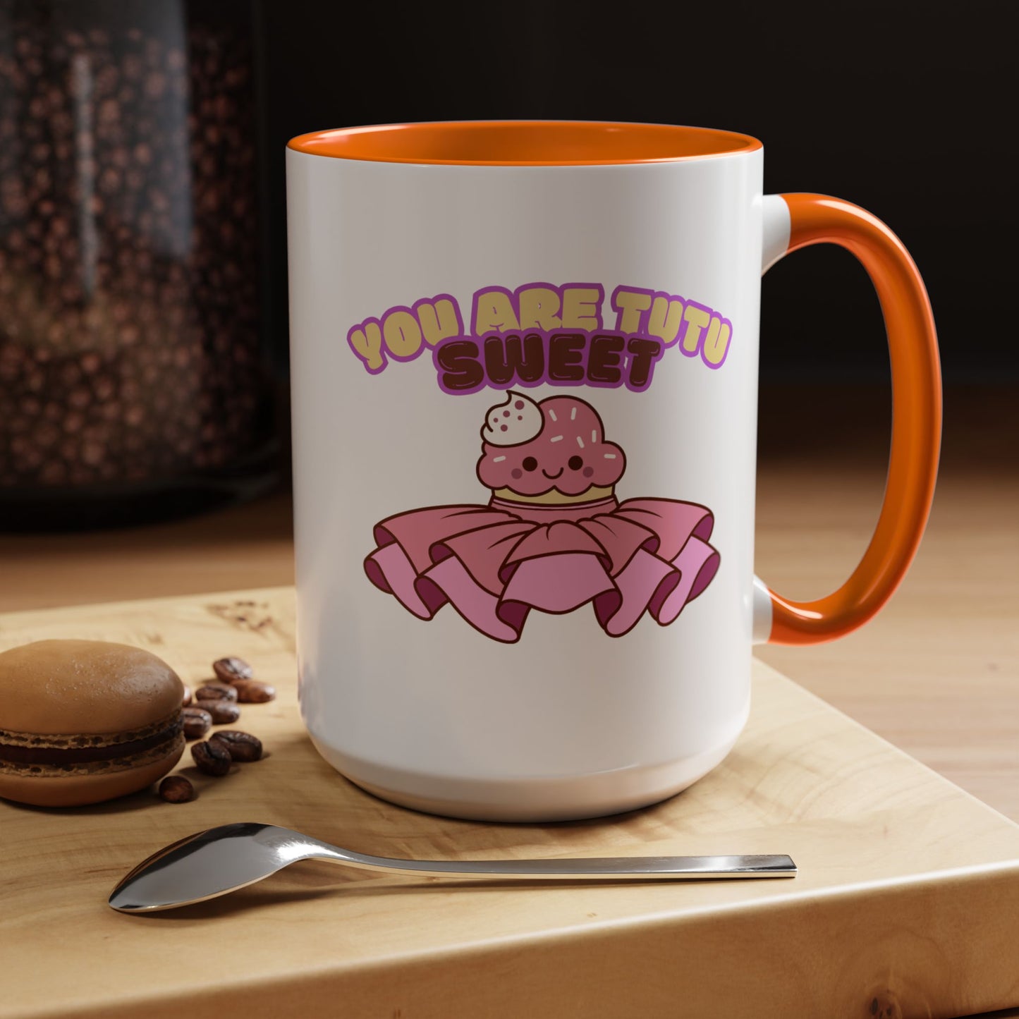 "You Are Tutu Sweet" Accent Coffee Mug – Cute Ballet Pun with Kawaii Ceramic Mug for Dancers and Dance Lovers