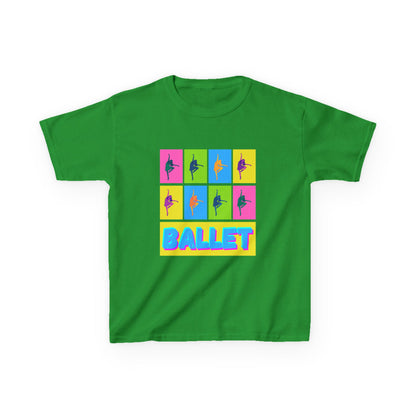 "Ballet" Youth Short Sleeve T-Shirt – Pop Art Inspired Design with Ballet Dancer Graphics – Dance Apparel for Kids