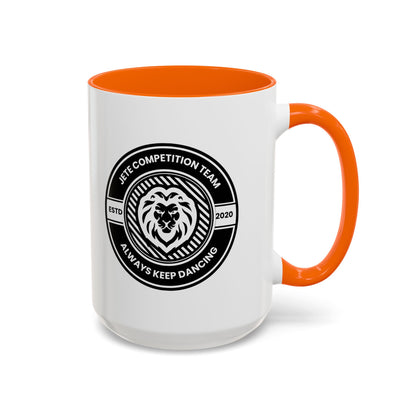"Jeté Competition Team – Always Keep Dancing" Accent Coffee Mug – Collegiate Style Ceramic Mug for Dancers and Studio Teams