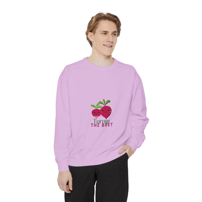 "Turnip the Beet" Unisex Lightweight Crewneck Sweatshirt – Fun Dance Pun Pullover with Cute Pepper Graphic for Dancers & Music Fans