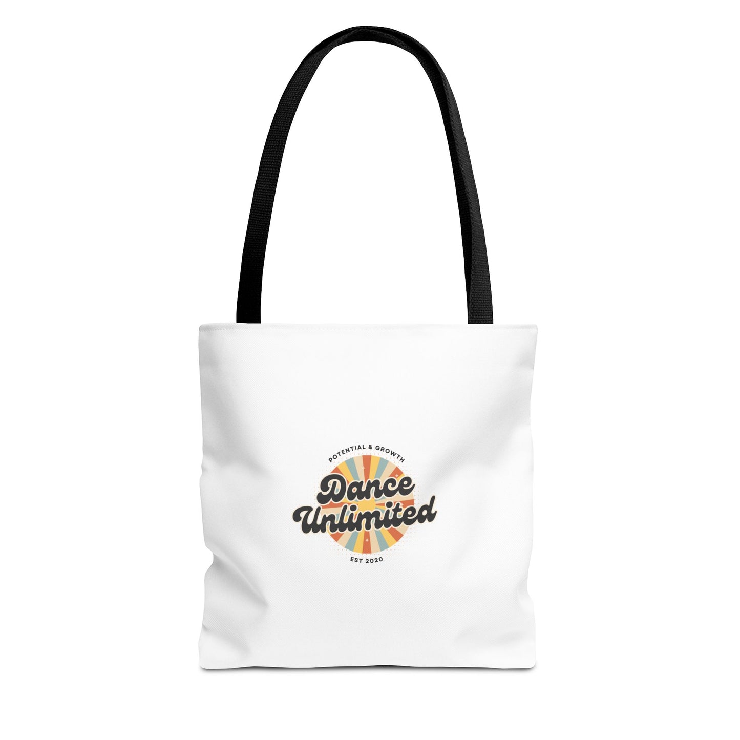 "Dance Unlimited, Potential & Growth" Canvas Tote Bag – Retro Graphic Dance Bag | Stylish Reusable Dance Tote for Dancers & Dance Moms