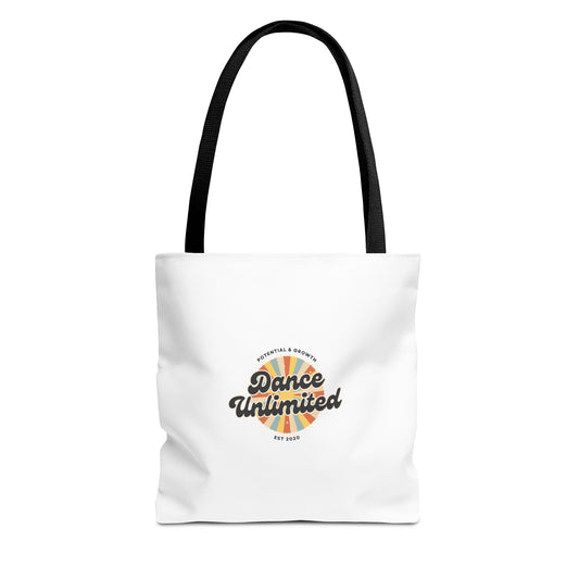 "Dance Unlimited, Potential & Growth" Canvas Tote Bag – Retro Graphic Dance Bag | Stylish Reusable Dance Tote for Dancers & Dance Moms