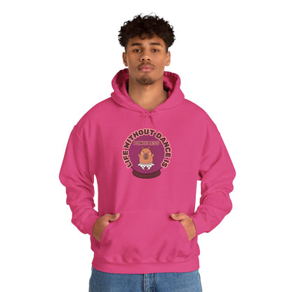 “Life Without Dance is Pointeless" Unisex Heavy Blend Hooded Sweatshirt – Cute Capybara Graphic Hoodie for Adults and Teens