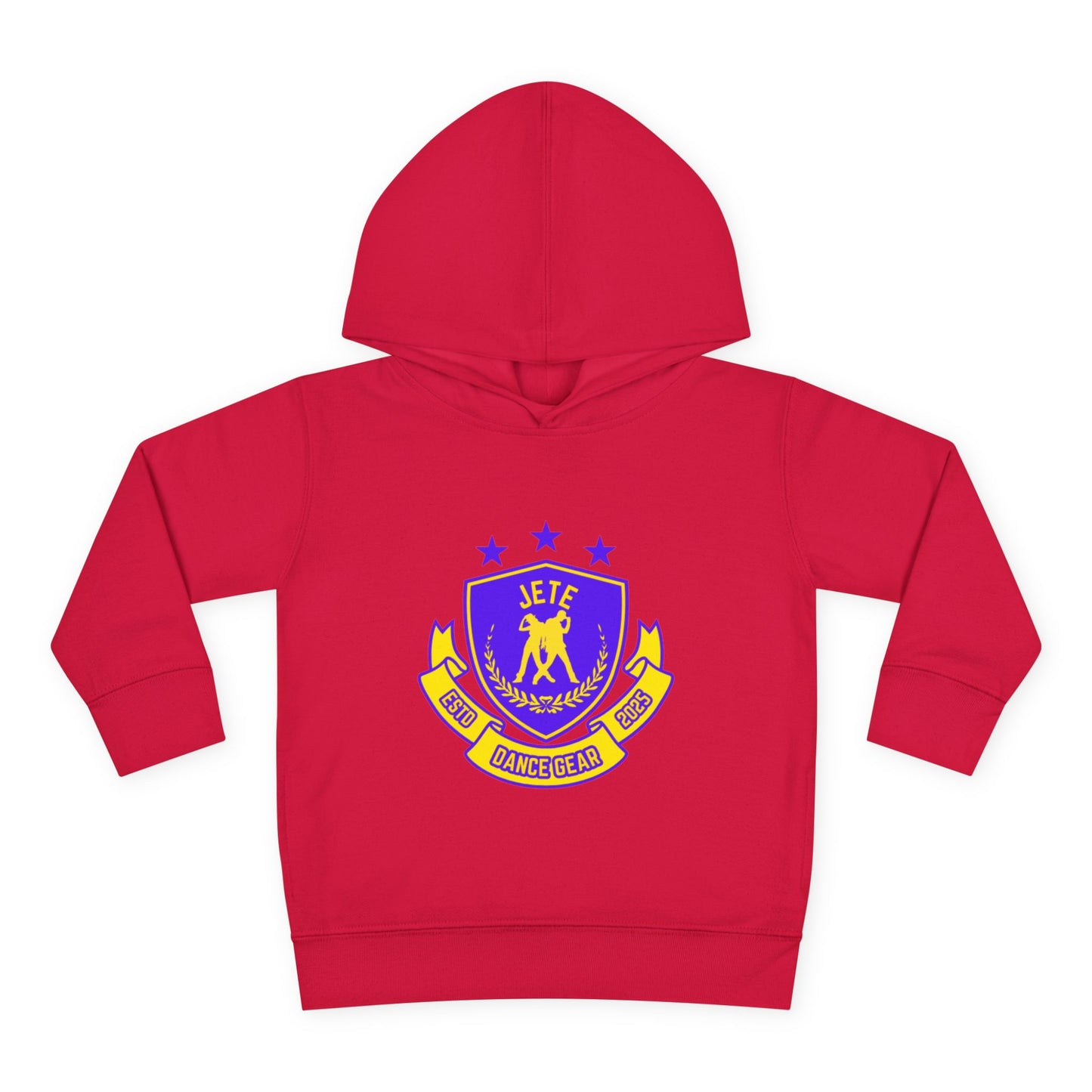 "Jeté Dance Gear" Toddler Pullover Fleece Hoodie – Collegiate-Inspired Dancer Graphic Sweatshirt for Kids