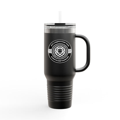 "Jeté Competition Team" 40oz Insulated Travel Mug – Collegiate Dance Emblem Tumbler with “Always Keep Dancing” Quote – Stainless Steel Travel Cup for Dancers, Coaches & Dance Moms
