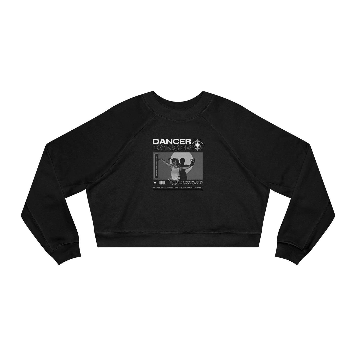 “Dancer” Contemporary Dancer in Spotlight Graphic | Streetwear-Inspired Ballet & Modern Dance Sweatshirt for Dancers & Enthusiasts - Women’s Cropped Sweatshirt