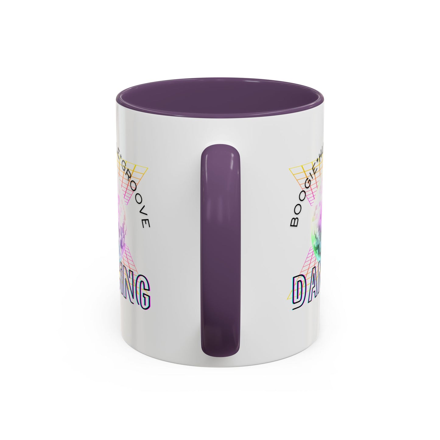 "Boogie, Hustle, Groove - Dancing" Disco Accent Coffee Mug – Fun Retro Dance Gift for Coffee Lovers