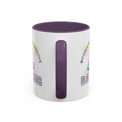 "Boogie, Hustle, Groove - Dancing" Disco Accent Coffee Mug – Fun Retro Dance Gift for Coffee Lovers