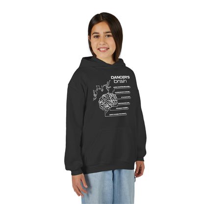 “Dancer’s Brain” Unisex Youth Hoodie with Funny Dance Brain Graphic – Personalized Dance Hoodie for Kids & Teens, Custom Name or Studio Option