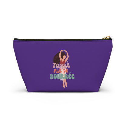 "Tombé Pas de Bourrée" Makeup Bag – Elegant Ballet Dancer Graphic – Ballet-Themed Zipper Pouch for Cosmetics, Accessories & Dance Gifts