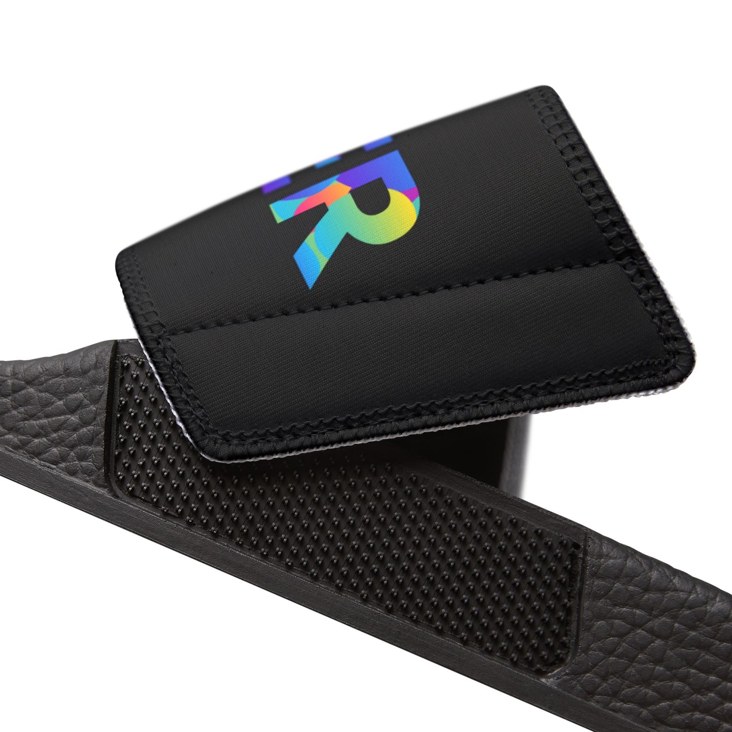 YOUTH SIZES - “Dancer” Colorful Text – Dance-Inspired Custom Slides with Removable Straps | Youth Sandal Slides