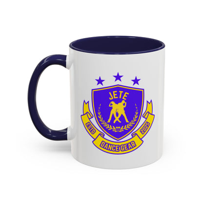 "Jeté Dance Gear Estd 2025" Accent Coffee Mug – Collegiate Style Ceramic Mug for Dancers and Studio Pride