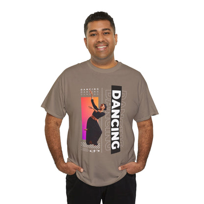“Dancing” Streetwear-Inspired Female Dancer Unisex Heavy Cotton Tee – Urban Dance Graphic T-Shirt for Performers and Dance Lovers