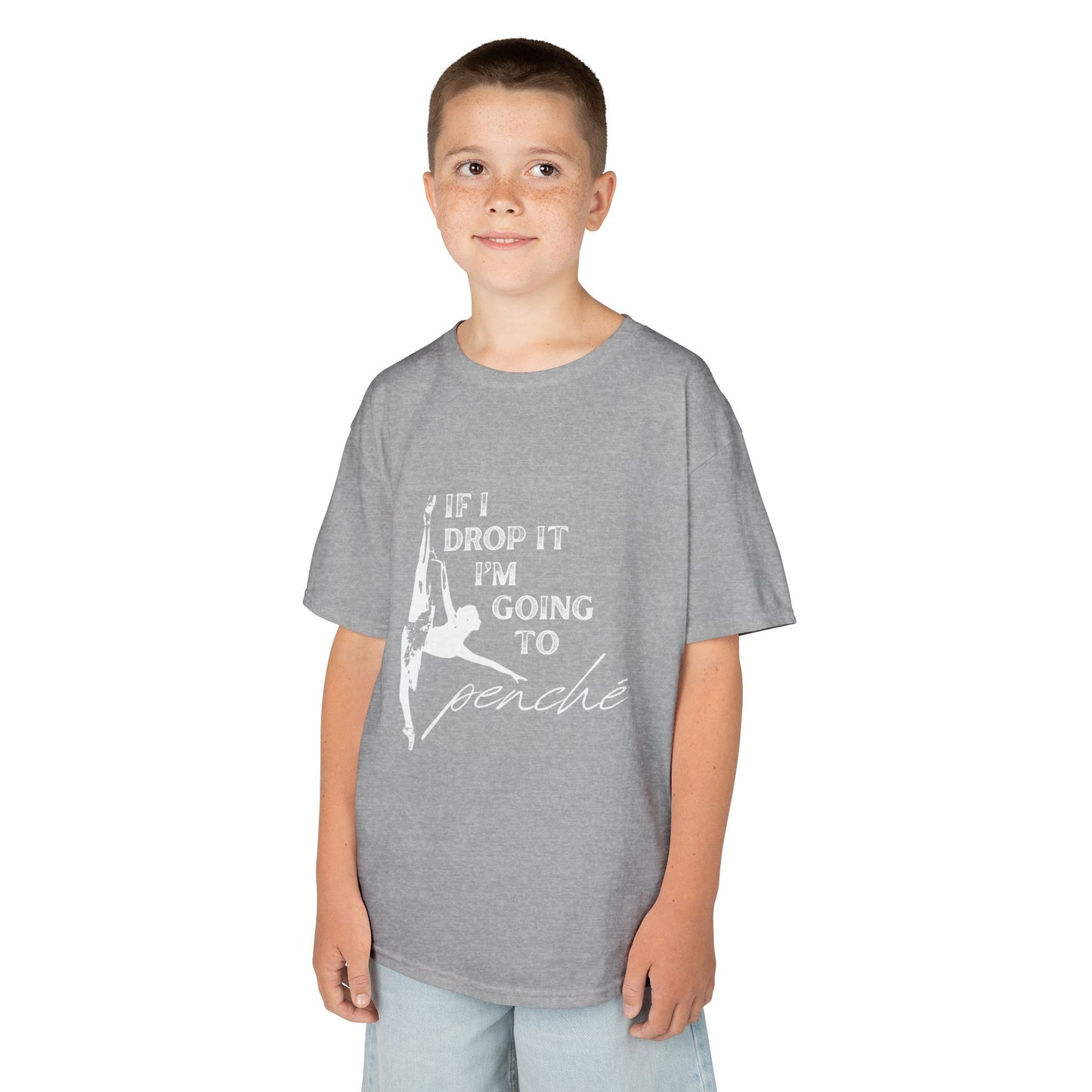 “If I Drop It, I’m Going to Penché” Funny Dance T-Shirt – Youth Short Sleeve Tee with Dancer Graphic and Optional Name or Studio Personalization