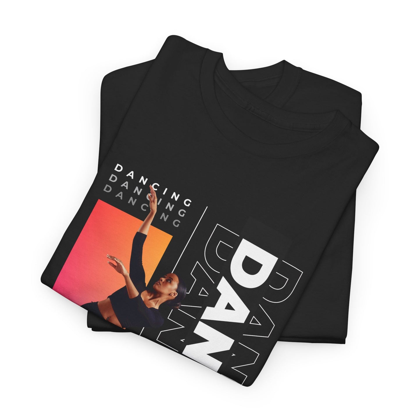 “Dancing” Streetwear-Inspired Female Dancer Unisex Heavy Cotton Tee – Urban Dance Graphic T-Shirt for Performers and Dance Lovers