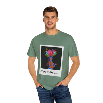 "Shake It Like a Samba Star" Unisex Garment-Dyed Dance T-Shirt – Bold Carnival-Inspired Graphic Tee for Dancers