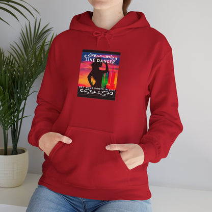 "Line Dancer, Get Your Boots in Line" Western-Inspired Graphic – Unisex Heavy Blend™ Hooded Sweatshirt