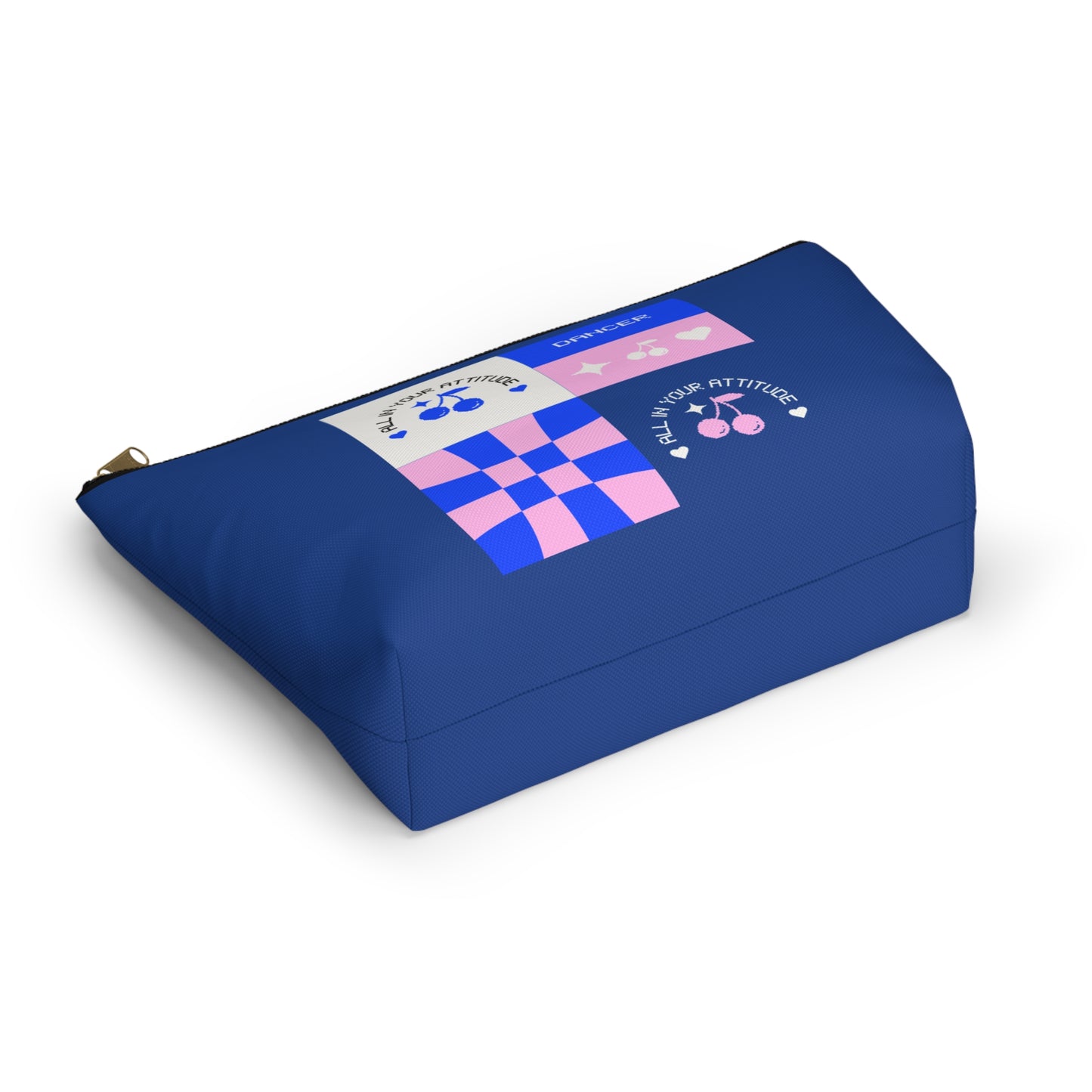 "Dancer - All in Your Attitude" Makeup Bag – Cute Retro Dance Graphic – Inspirational Dance-Themed Zipper Pouch for Cosmetics, Accessories & Gifts