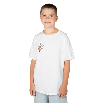 “5-eee and a 6-eee and a Ho, Ho, Ho” YOUTH Short Sleeve Tee with Playful Dancing Santa Front & Back – Festive Christmas Dance Tee for Dancers & Studios