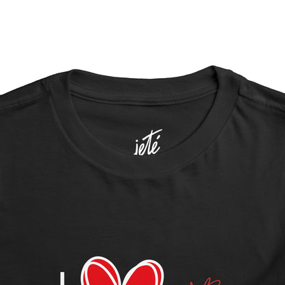 "I Love Dance" Toddler Short Sleeve Tee – Hand-Drawn Heart & Note Graphic Dance Lover T-Shirt