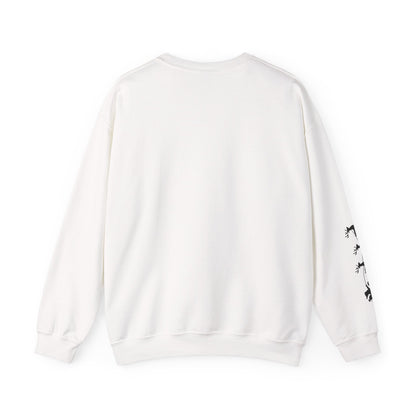 “Sleighing the Dance Floor” ADULT SWEATSHIRT Unisex Heavy Blend Crewneck – Festive Christmas Dance Sweatshirt with Santa’s Sleigh & Reindeer Arm Design, Perfect for Dancers & Studios