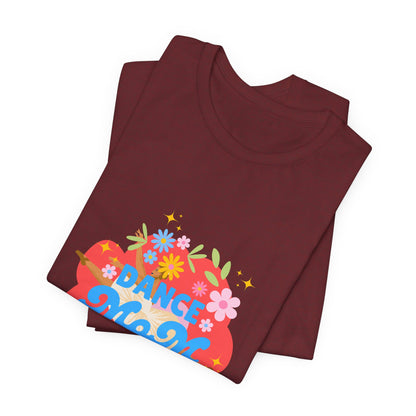 "Dance Mom” T-Shirt – Unisex Garment-Dyed Tee with Floral Dancer Graphic Front & Superhero Role List Back 🌸💪