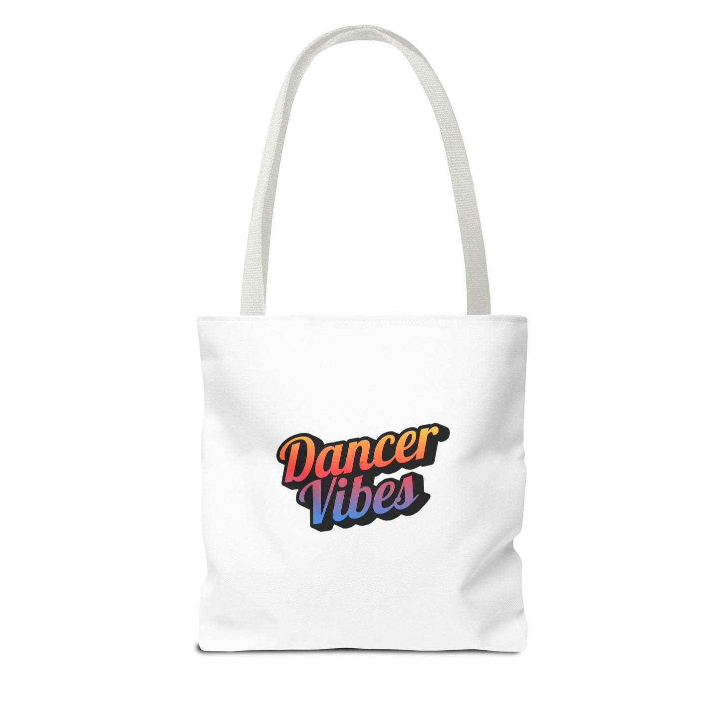 "Dancer Vibes" Canvas Tote Bag – Bold Dance-Themed Text Graphic Bag for Dancers, Students & Everyday Use