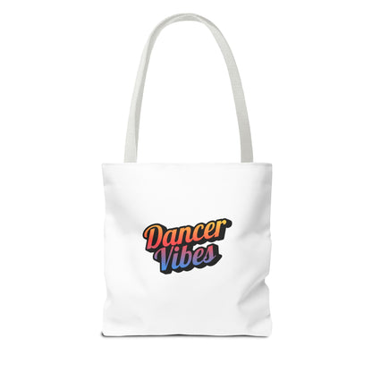 "Dancer Vibes" Canvas Tote Bag – Bold Dance-Themed Text Graphic Bag for Dancers, Students & Everyday Use