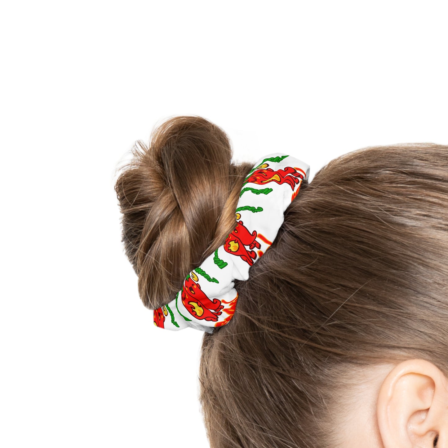 “What's a Pepper's Favorite Dance? Salsa!” Scrunchie – Funny Dance Pun Hair Accessory with Cute Pepper Graphic