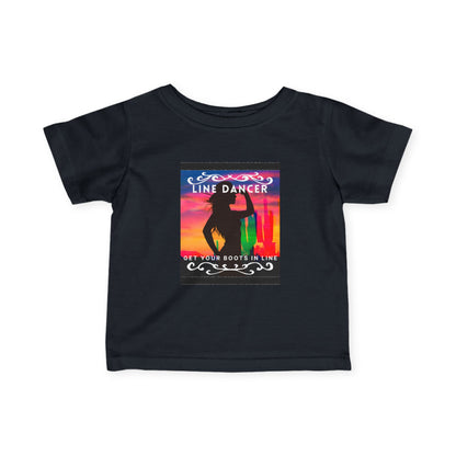 "Line Dancer, Get Your Boots in Line" Western-Inspired Graphic – Infant Fine Jersey Dance Tee