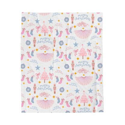 "Nutcracker Ballet Christmas Blanket" – Soft Velveteen Plush Throw with Festive Holiday Ballet Design (Cozy Dance-Themed Home Decor)