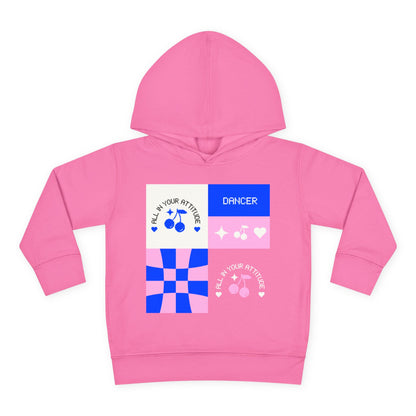 "Dancer – All in Your Attitude" Toddler Pullover Hoodie – Retro Dance Graphic Fleece Sweatshirt for Kids
