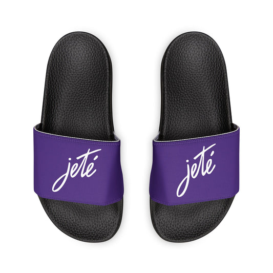 WOMEN'S SIZES - “Jeté” Official Logo Dance -Inspired Custom Footwear | Women’s Sandal Slides with Removable Straps
