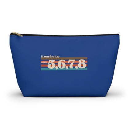 "From the Top and 5, 6, 7, 8" Makeup Bag – Retro Dance Graphic – Fun Dance-Themed Zipper Pouch for Cosmetics, Accessories & Gifts