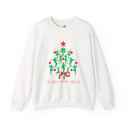"Christmas Tree Dancer Silhouette" ADULT SWEATSHIRT Unisex Heavy Blend Crewneck – Festive Ballet & Dance Holiday Sweatshirt for Dancers, Teachers, and Studios