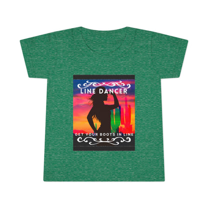 "Line Dancer – Get Your Boots in Line" Toddler Dance T-Shirt – Western-Inspired Short Sleeve Tee for Kids
