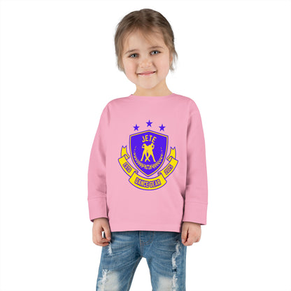 "Jeté Dance Gear" Toddler Dance T-Shirt – Collegiate-Inspired Dancer Graphic Long Sleeve Tee for Kids