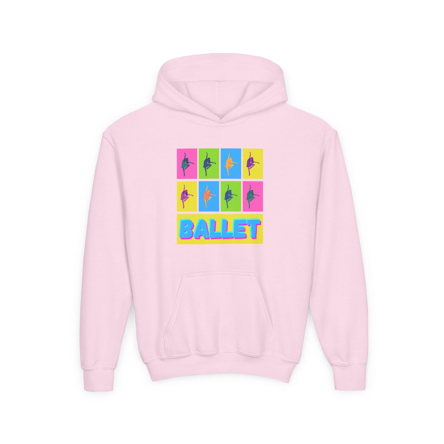 “Ballet” Pop Art Inspired Design with Ballet Dancer Graphics | Streetwear Ballet Hoodie for Kids & Young Dance Enthusiasts | Unisex Youth Hoodie