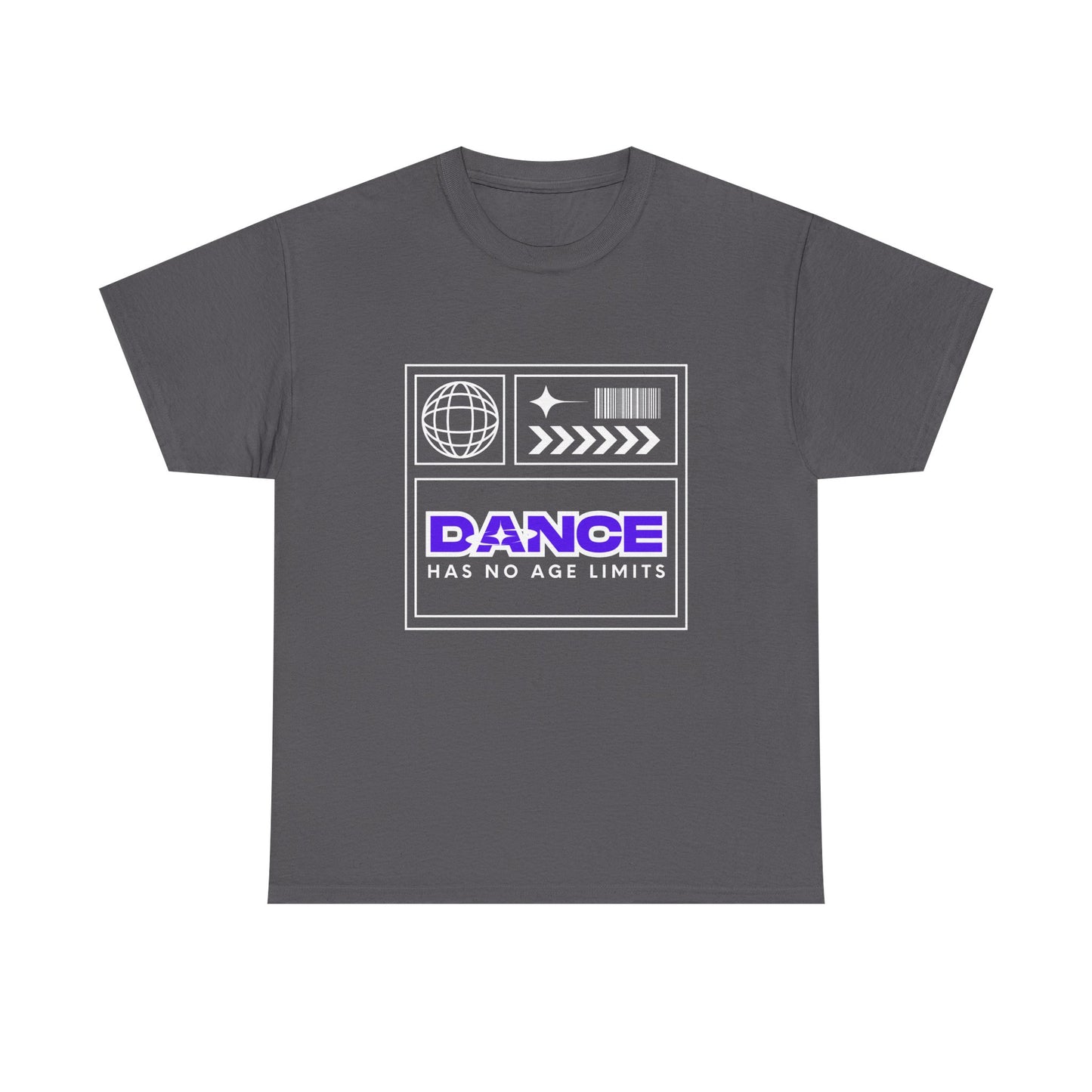 "Dance Has No Age Limits" Unisex Heavy Cotton T-Shirt – Streetwear Graphic Tee for Dancers of All Ages