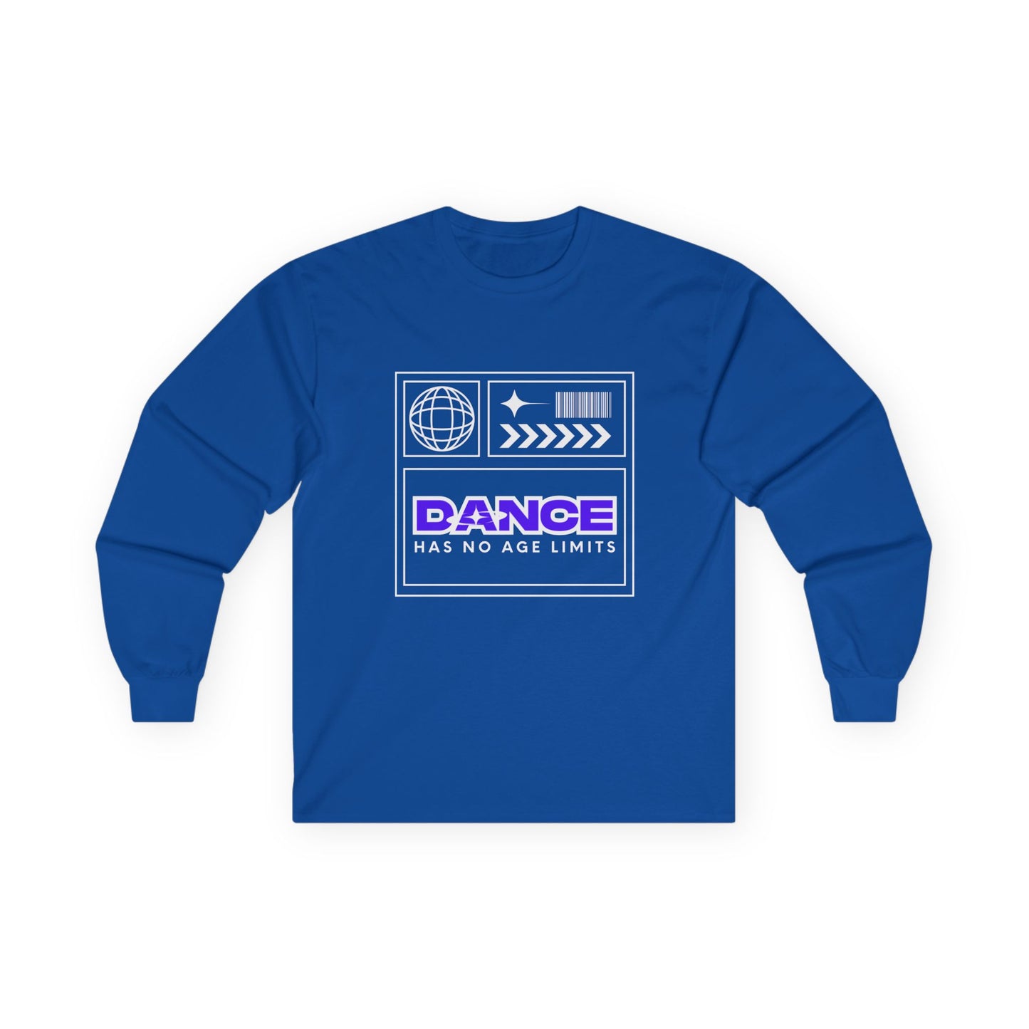 "Dance Has No Age Limits" Unisex Heavy Cotton Long Sleeve T-Shirt – Graphic Tee for Dancers of All Ages
