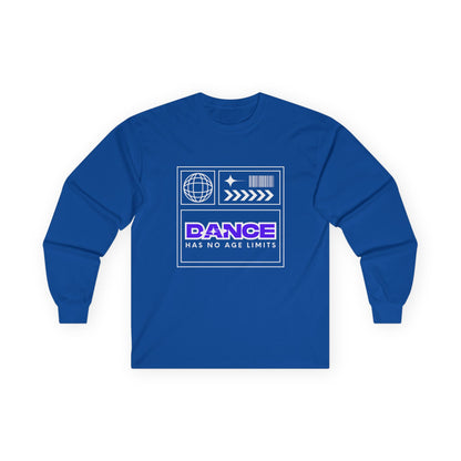 "Dance Has No Age Limits" Unisex Heavy Cotton Long Sleeve T-Shirt – Graphic Tee for Dancers of All Ages