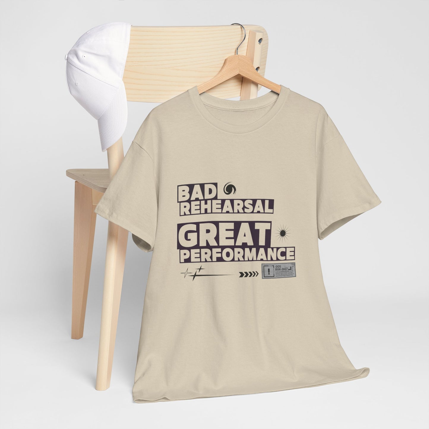 "Bad Rehearsal, Great Performance" Dance Quote Tee – Unisex Heavy Cotton T-Shirt with Streetwear-Inspired Graphic for Dancers