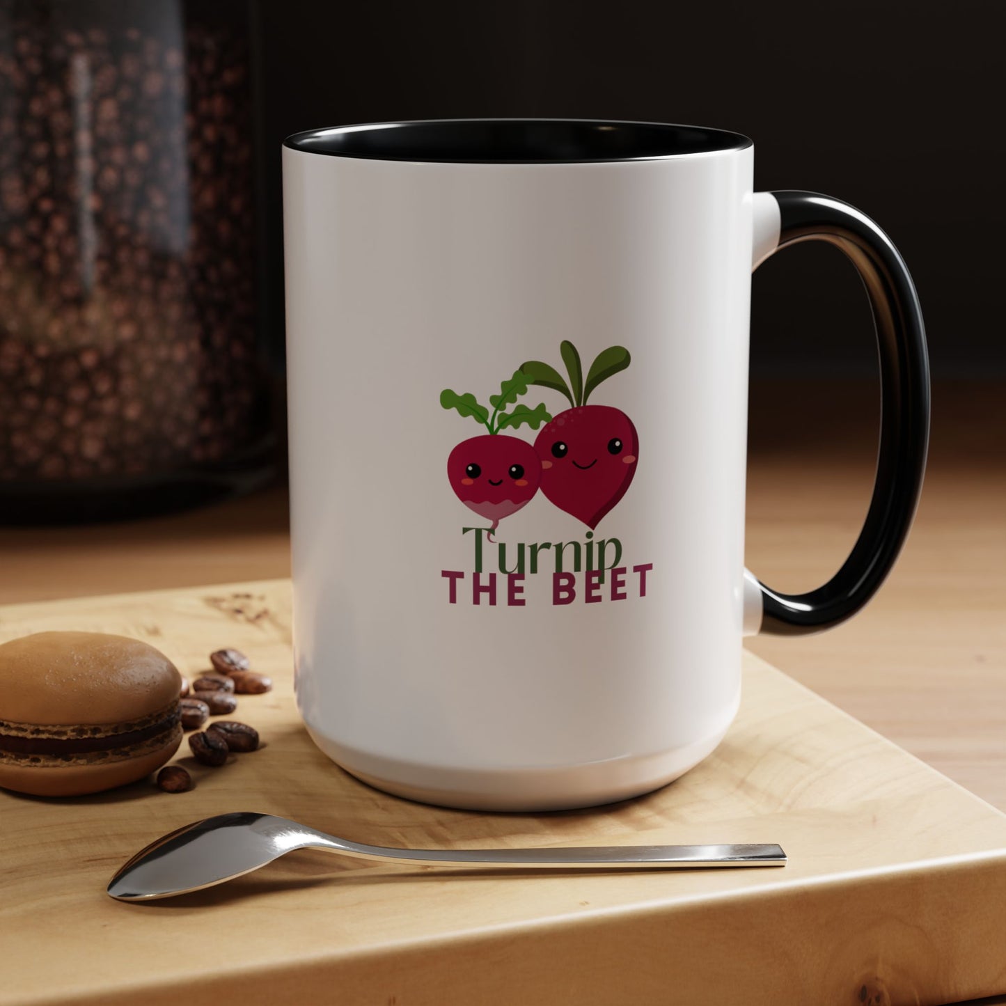 "Turnip the Beet" Accent Coffee Mug – Funny Dance Pun Ceramic Mug for Dancers and Music Lovers