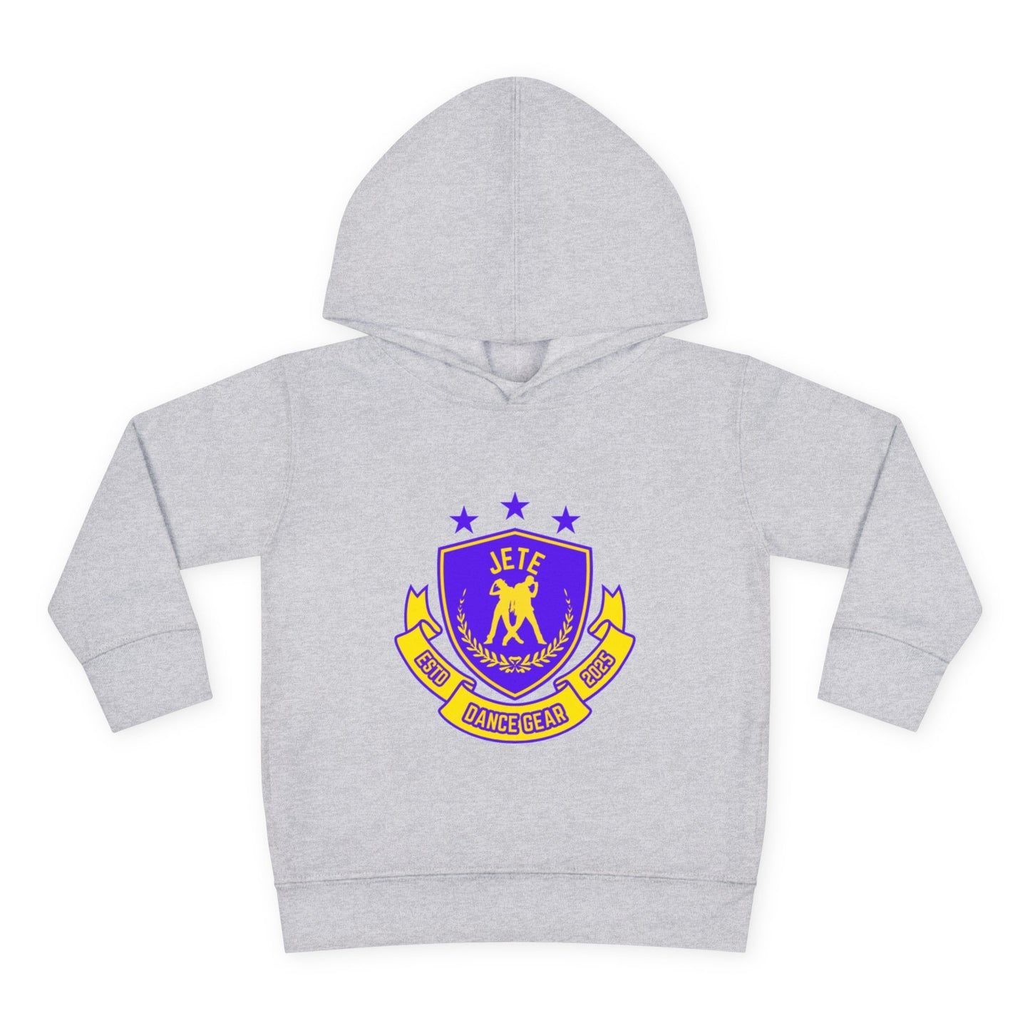 "Jeté Dance Gear" Toddler Pullover Fleece Hoodie – Collegiate-Inspired Dancer Graphic Sweatshirt for Kids