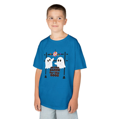 “At the Barre for the Boos” Halloween Dance T-Shirt with Cute Ghost Ballet Graphics - Kids Heavy Cotton™ Tee