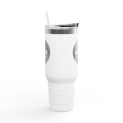 "One More Time Is a Lie" Dance Emblem 40oz Insulated Stainless Steel Travel Mug – Bold Graphic Tumbler for Dancers