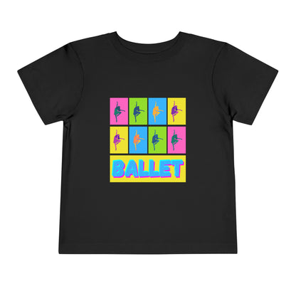 “Ballet" Toddler Short Sleeve T-Shirt – Pop Art Inspired Dance Graphic Tee for Kids