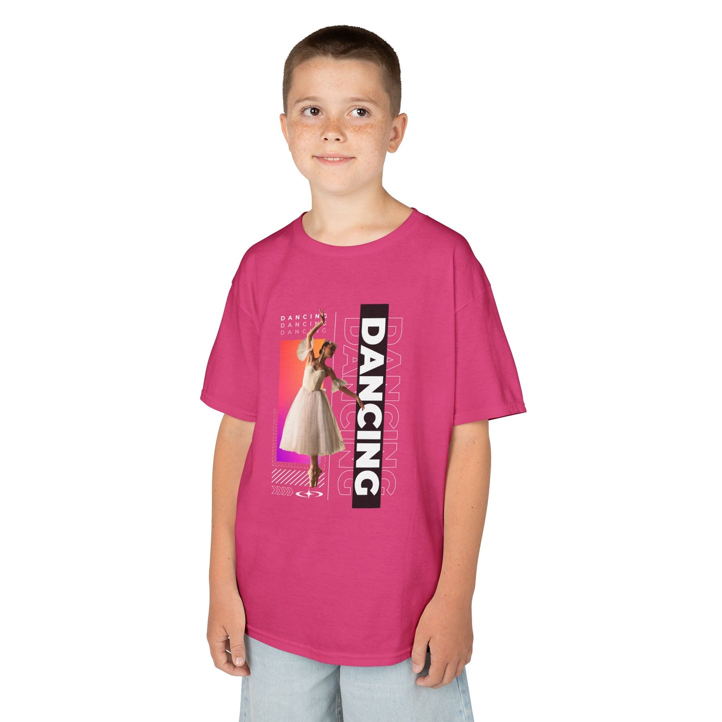 “Dancing” Youth Short Sleeve T-Shirt – Streetwear-Inspired Female Dancer Graphic – Trendy Kids Dance T-Shirt for Girls