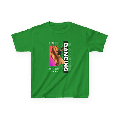 "Dancing" Youth Short Sleeve T-Shirt – Streetwear-Inspired Female Dancer Graphic – Stylish Dance Apparel for Kids